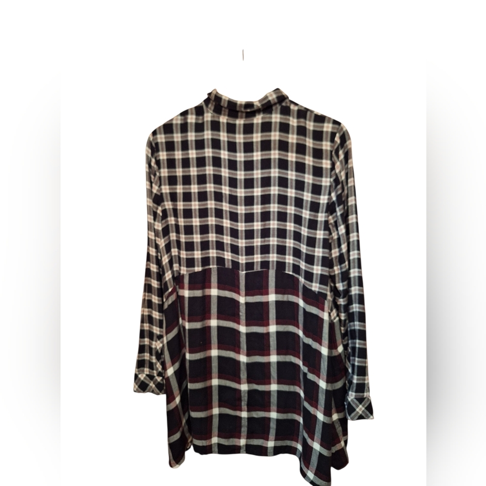 J.Jill Oversized Patchwork Plaid Long Sleeved Blo… - image 5